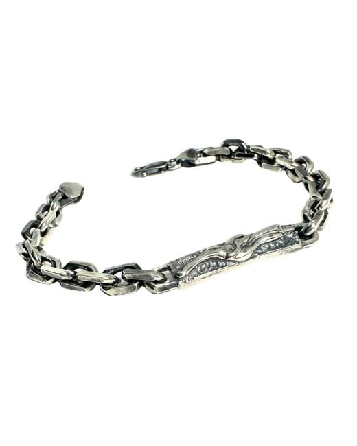Tg-Jewellery by Tamara Gervasio Metallic Celtic Dog Plate Knife Edge Trace Chain for men