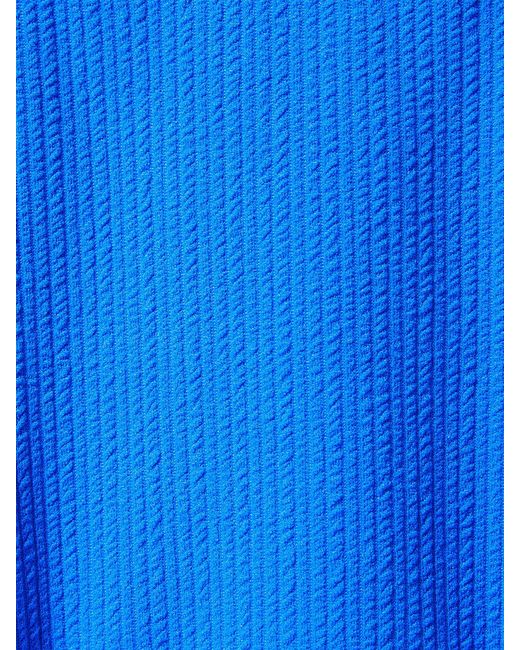 Change of Scenery Blue Double Tie Midrise Bottom Grotto Textured Stripe