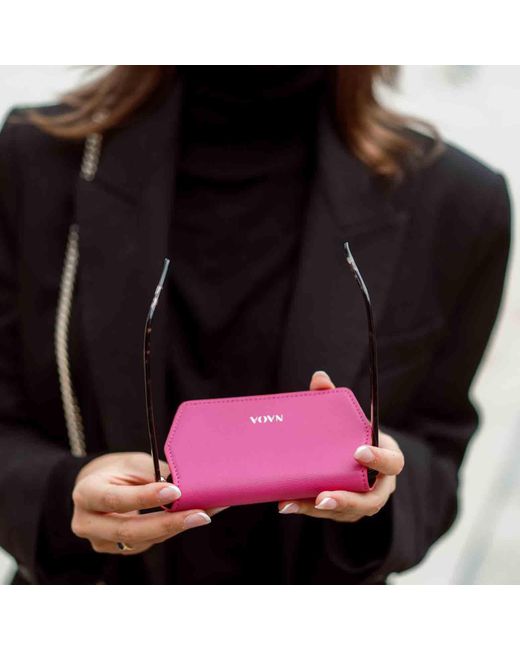 Naoa Pink Slim Glasses Case Fuchsia