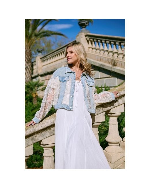 Saachi Blue Denim Lace Jacket