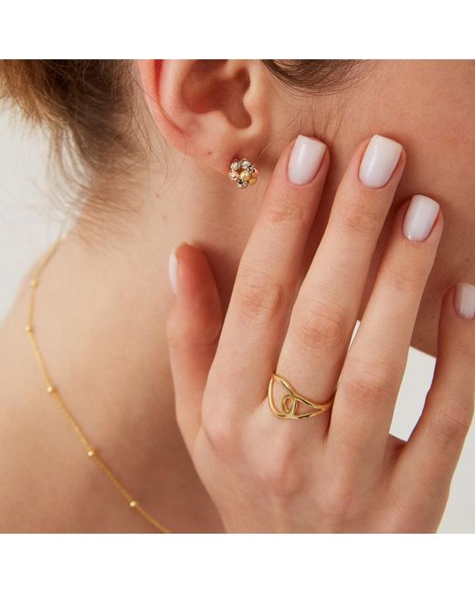 Spero London Metallic Intercepting Circles Sterling Statement Signature Ring
