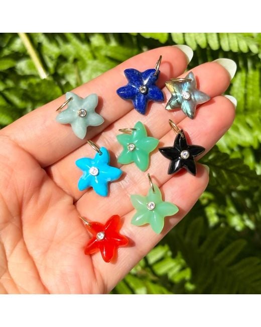KAMARIA Blue Star Fish Gemstone Pendant With Topaz