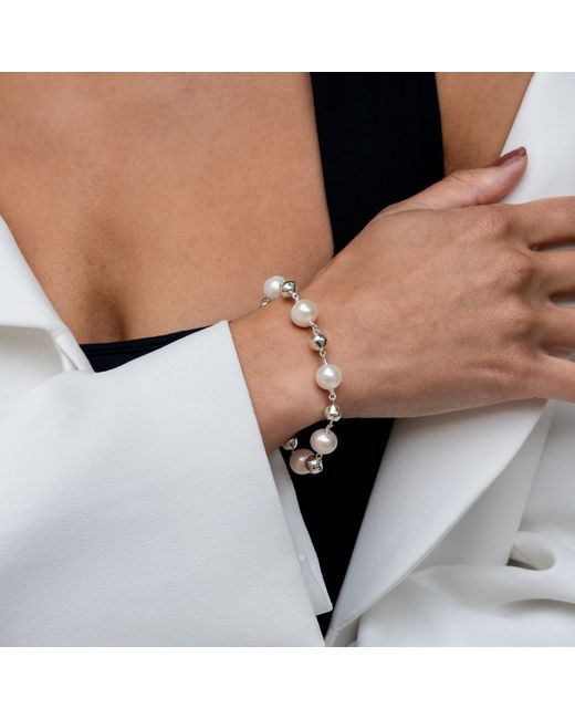Dower & Hall Metallic Nugget & Freshwater Pearl Bracelet