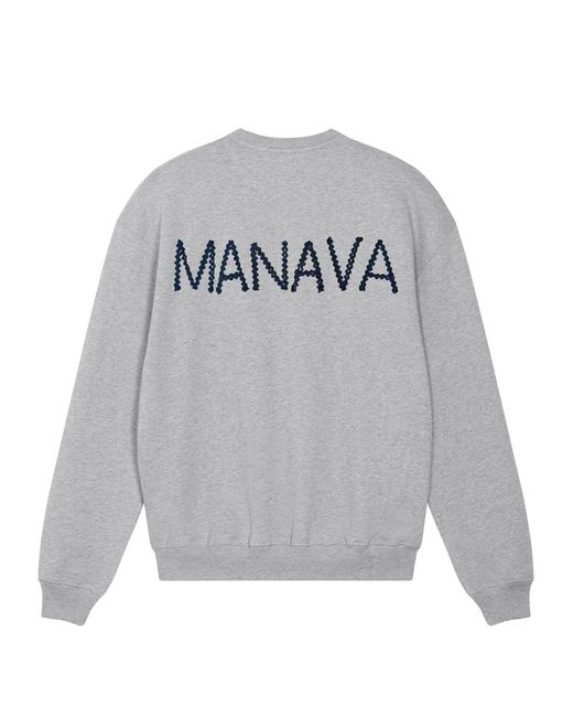 MANAVA Gray Oversized Logo Sweatshirt for men