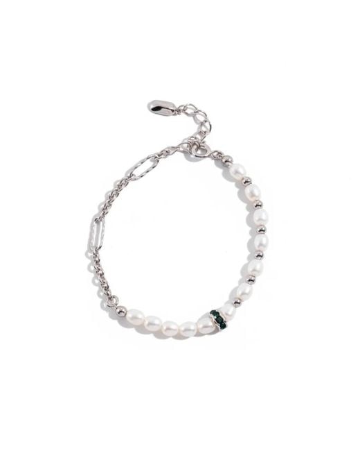 Angel Barocco Metallic Drip Glaze Bead & Pearl Bracelet