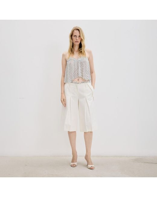 Herfetch White Polka Bermuda Shorts