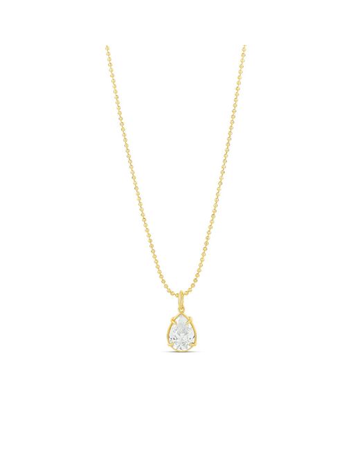 SHYMI Metallic Pear Shape Stone On A Beaded Ball Chain