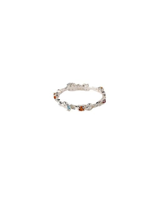 NASI SILVER White Eternity Lilypad & Frog Ring- Sunrise Edition