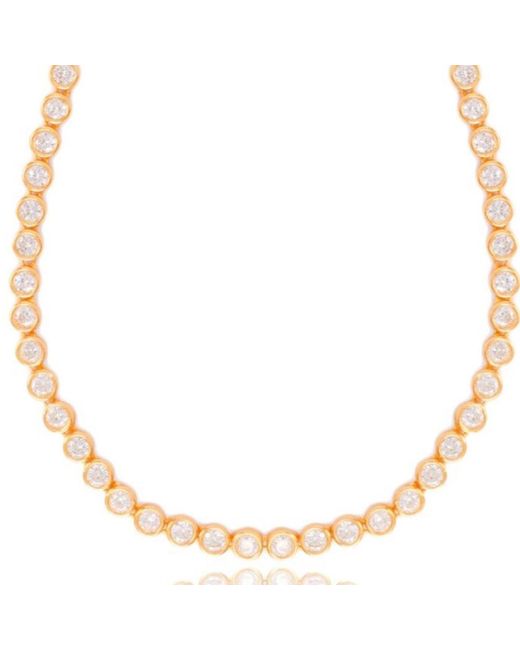 Lila Rasa Metallic Crystal Tennis Necklace