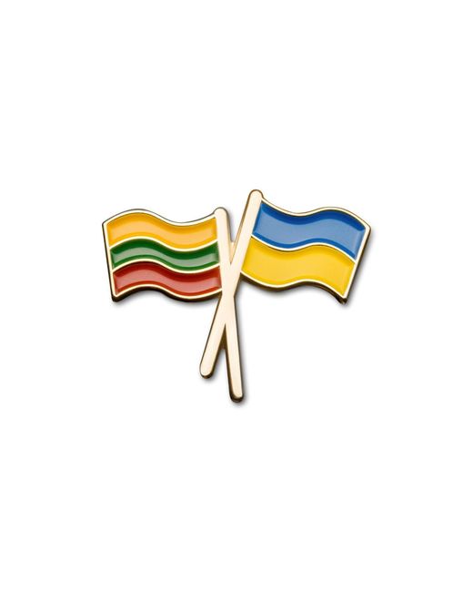 Make Heads Turn Yellow Enamel Pin Lithuanian