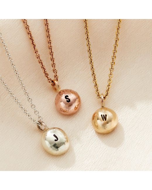 Posh Totty Designs Metallic 9Ct Molten Orb Initial Necklace