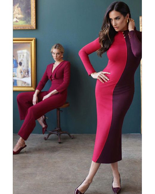 Zetaye Red Amelia Silhouette Dress