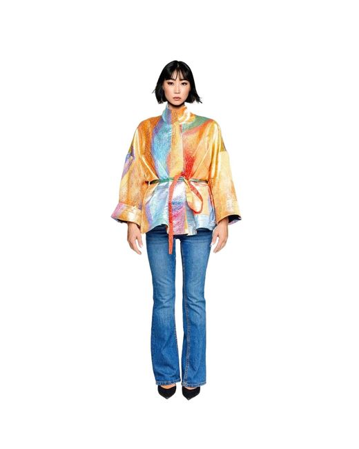 Maxjenny Orange Square Boxy Jacket