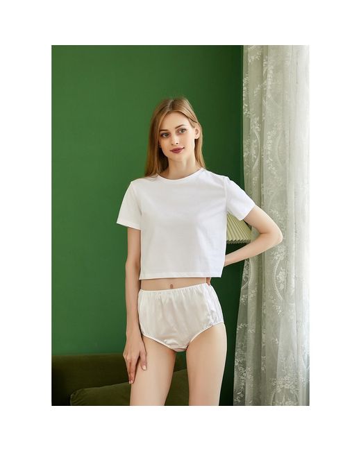 Soft Strokes Silk White Set Of Two Pure Mulberry Silk French Cut Panties High Waist