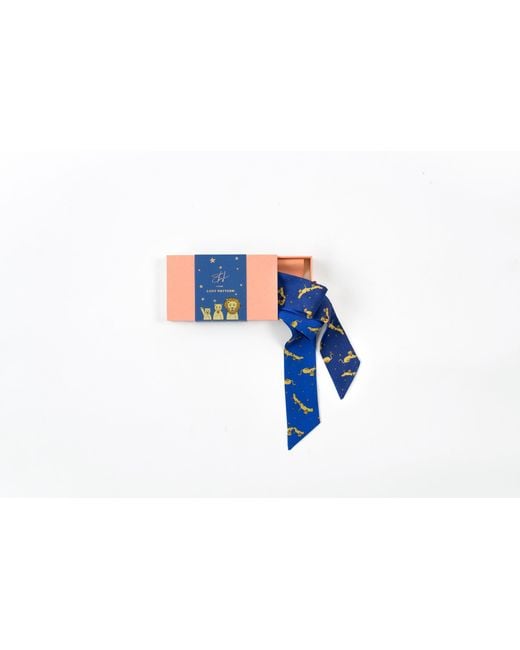 Lost Pattern Blue Journey Silk Twilly Scarf By Shantall Lacayo