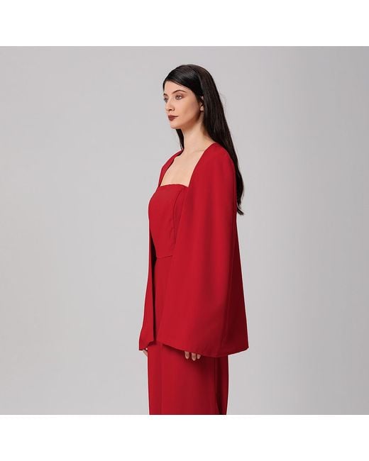 Smart and Joy Red Minimalist Evening Cape