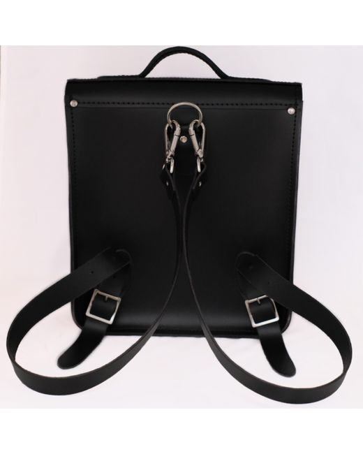 Zatchels Black Handmade Leather City Backpack