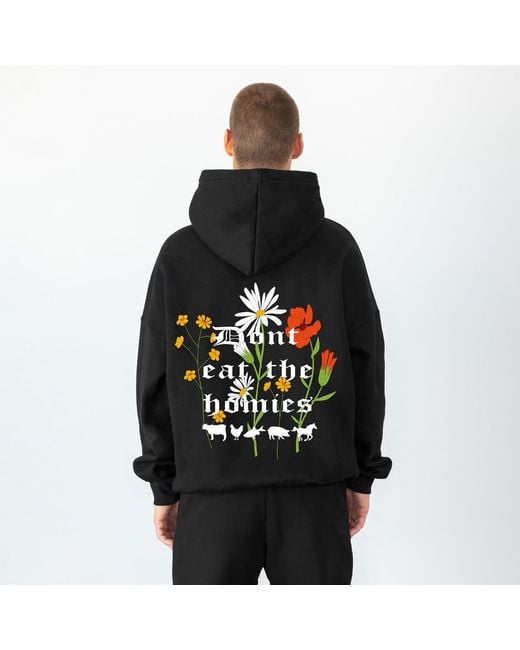Dont Eat the Homies Black Flower Hoodie