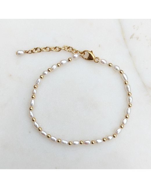 Kiri & Belle Metallic Nina Tiny Pearl And Bead Filled Bracelet