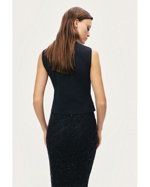 Nocturne Black Embellished Sleeveless Knit Top