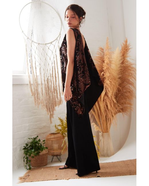 Sarvin Black Wide Leg Velvet Trousers