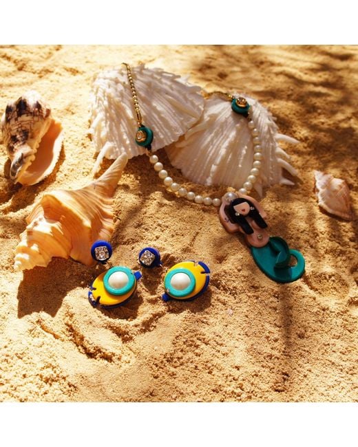Gissa Bicalho Multicolor Handmade Acrylic Necklace Mermaid And Pearls