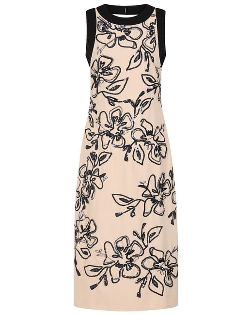 Frock and Frill Natural Neutrals Lexi Floral Sequin Midi Dress