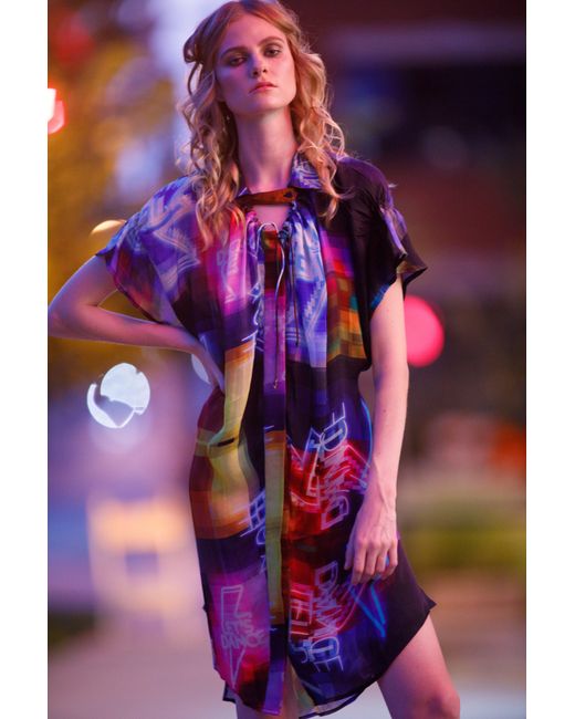 Any Old Iron Blue Lets Dance Shirt Dress