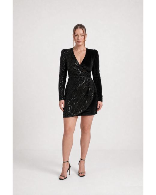 The Gt Atelier Black V Neck Fitted Mini Dress