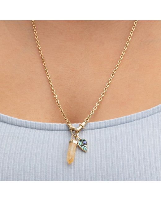 Maya Brenner Metallic Abalone Leaf Charm