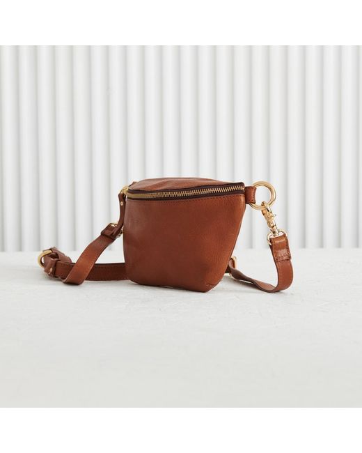 VIDA VIDA Brown Luxury Leather Sling Bum Bag Tan