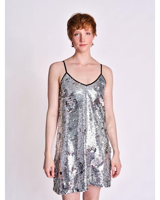 Any Old Iron Multicolor Petal To The Metal Sequin Short Dress