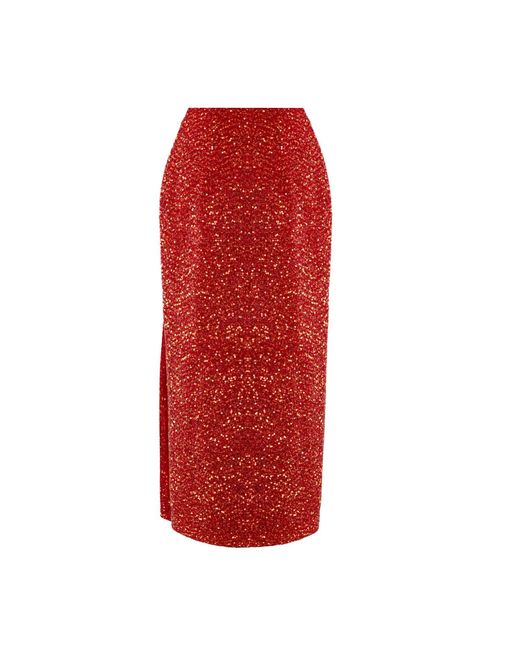 Elsava Red Riva Sequin Skirt