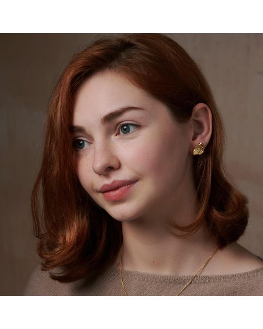 Janus Edinburgh White Textured Suilven Curved Petal Sterling Stud Earrings