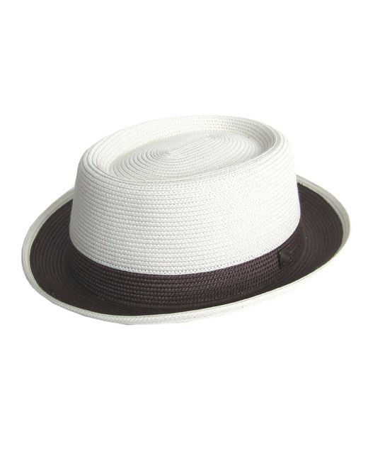 Dasmarca Hats White Dasmarce Bobby Retro Short Brim Summer Porkpie – Ivory for men