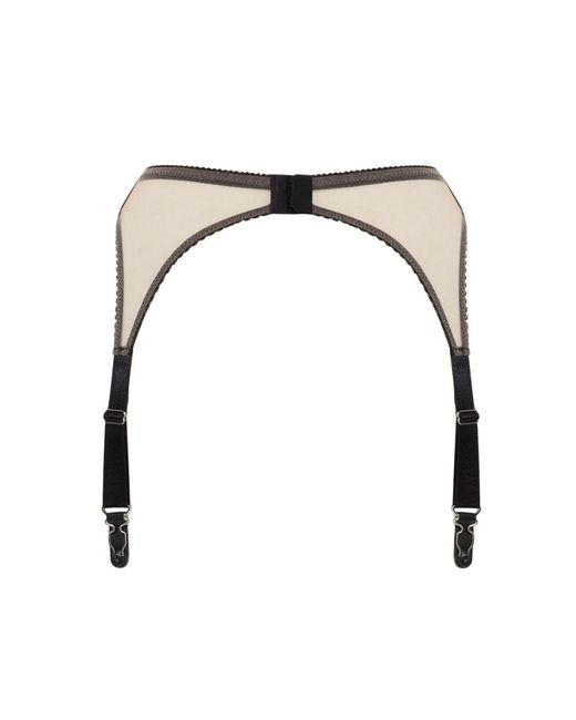 Perilla Lingerie Gray Neutrals Caffe Latte Suspender