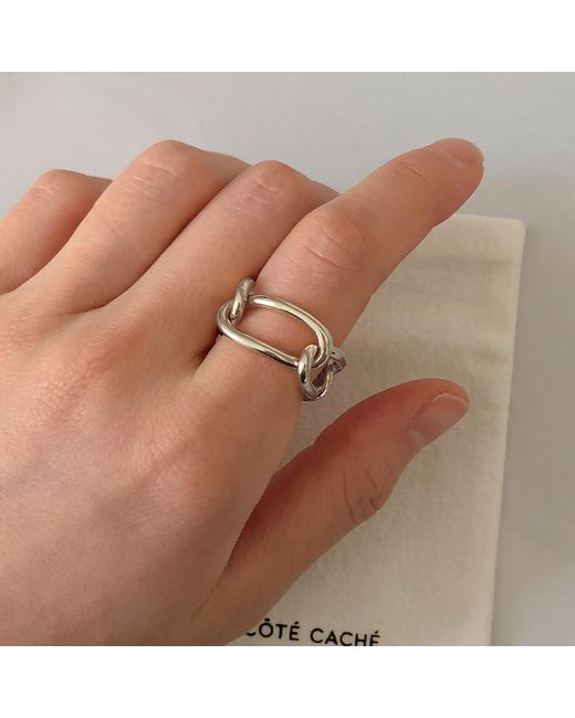 Cote Cache Metallic Chain Link Ring