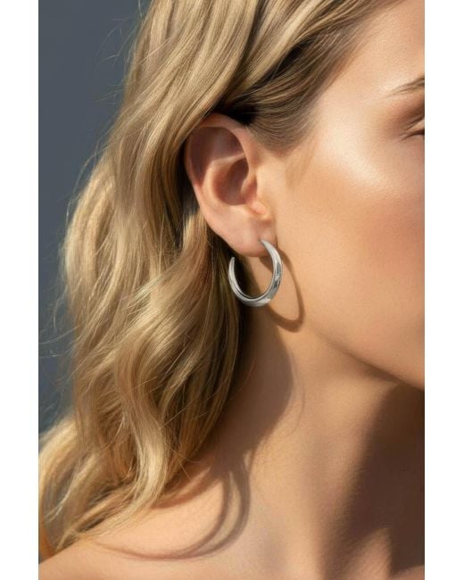 Astor & Orion Metallic Crescent Hoops Large