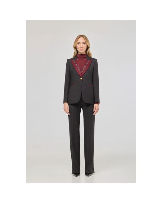 The Extreme Collection Black Wool Blazer With Contrast Lapel Rowan