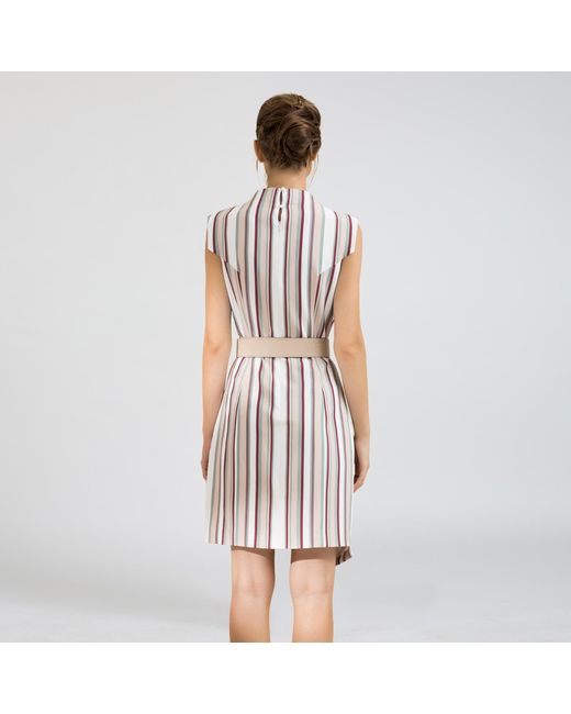 Smart and Joy Purple Crossed Panels Tailor Dress