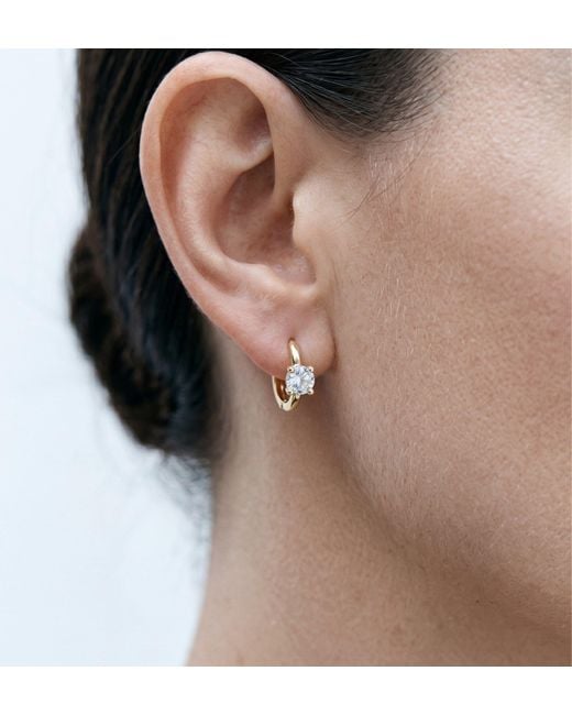 Uchi and Soto Metallic Shikaku Stone Huggie Hoop Earrings