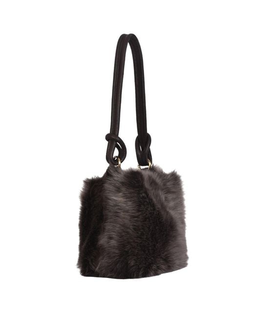 Owen Barry Black Sheepskin Shoulder Bag Brisza