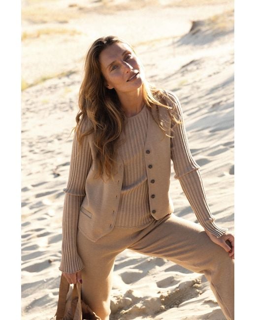 SALANIDA Natural Neutrals Galante Knitted 100% Merino Waistcoat