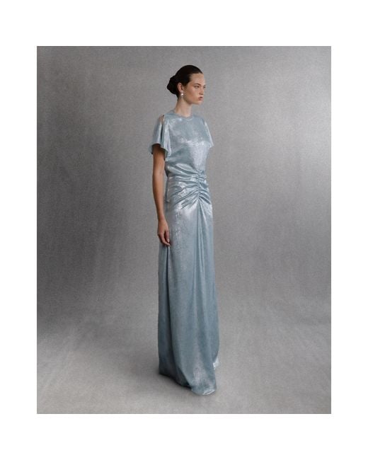 Aisl Blue Ruched Center Column Dress