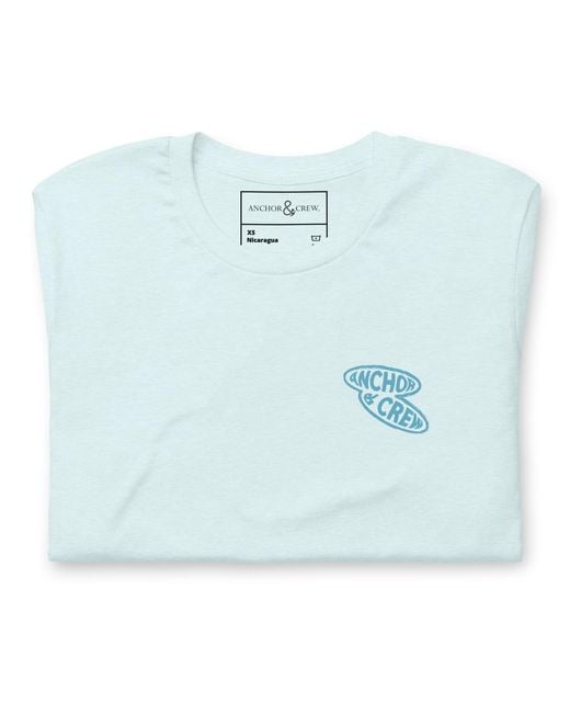 Anchor and Crew Blue Ice Surf N Waves Passenger Organic Cotton T-Shirt for men