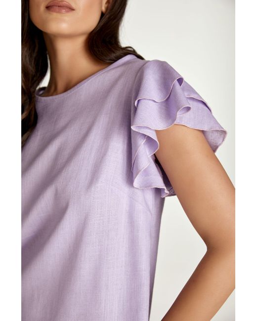 Conquista Purple Frill Detail Lilac Top