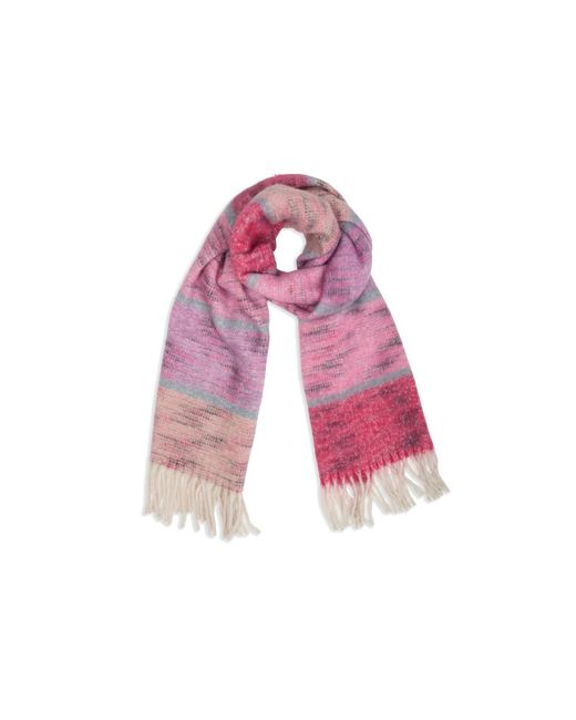 Saachi Pink Cozy Oversized Fringe Scarf