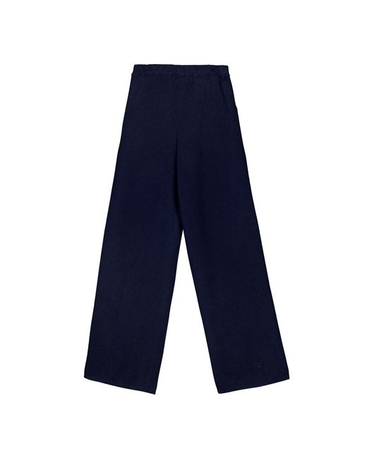 Bel Cashmere Blue Erin Cashmere And Wool Pants