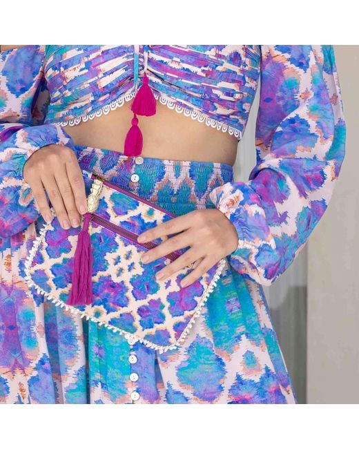Sophia Alexia Blue Orchid Paradise Clutch Bag