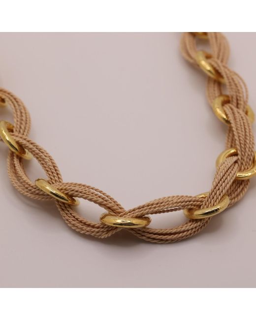 Nart Nature Making Art Metallic Neutrals The Knot Buriti Natural Fiber Necklace